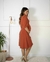 Vestido no Crepe transpassado Cor Coral na internet