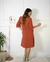 Vestido no Crepe transpassado Cor Coral - ANNA ROSA LINGERIE