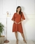 Vestido no Crepe transpassado Cor Coral