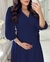 Imagem do LANÇAMENTO - Vestido no Crepe Transpassado com Bolso - Azul Marinho