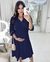 Imagem do LANÇAMENTO - Vestido no Crepe Transpassado com Bolso - Azul Marinho