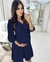 Imagem do LANÇAMENTO - Vestido no Crepe Transpassado com Bolso - Azul Marinho
