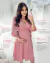 Vestido no Crepe Transpassado com Bolso Rosa - comprar online