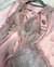 Conjunto Camisola Amamentação sem bojo e Robe - Cetim Romance (Rosé) com renda azul claro - comprar online