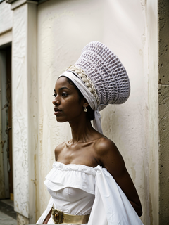 chapeu zulú Isicholo branco - comprar online