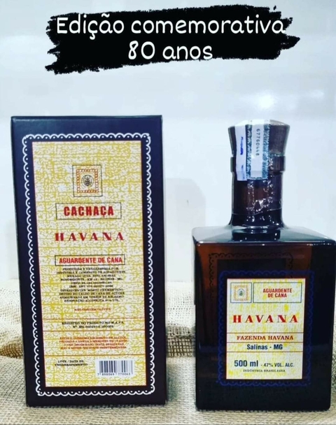 Cachaça Havana Comemorativa 80 anos 500 ml.