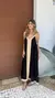 Vestido Longo de Alça Regulável e Decote V