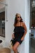 Vestido Curto Babado Frontal e Lateral