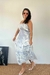 Vestido Longo Estampado Acinturado na internet