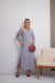 Vestido Mídi Faixas Decote V - comprar online
