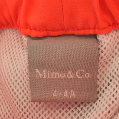 MALLA - MIMO - TALLE 4 AÑOS - SHORT GRIS Y NARANJA MOTIVO PALMERAS - PilchaGo