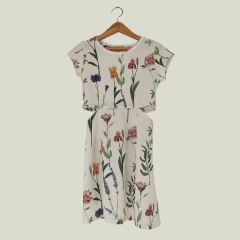 VESTIDO - ZARA - TALLE 7 AÑOS - BLANCO MOTIVO FLORES - comprar online