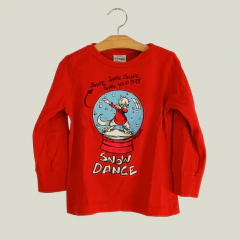 REMERA - GRISINO - TALLE 3 AÑOS - ROJO MOTIVO DINO