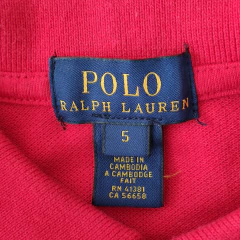 CHOMBA - POLO RALPH LAUREN - TALLE 5 AÑOS - ROJO - PilchaGo
