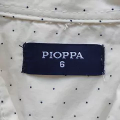 CAMISA ML - PIOPPA - TALLE 6 AÑOS - BLANCO A LUNARES AZULES en internet