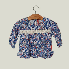 REMERA - MIMO - TALLE 3 MESES - AZUL, BLANCO Y ROJO MOTIVO VARIOS