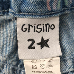 PANTALÓN JEAN - GRISINO - TALLE 2 AÑOS - CELESTE MOTIVO ARCOIRIS - PilchaGo