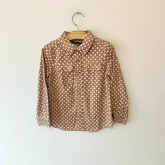 Imagen de CAMISA - LITTLE AKIABARA - TALLE 14 AÑOS - MARRON A LUNARES