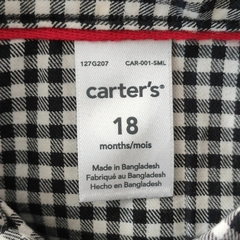 CAMISA - CARTER´S - TALLE 18 MESES - A CUADROS BLANCO Y NEGRO - PilchaGo