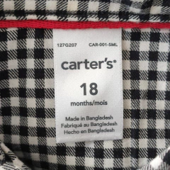 CAMISA - CARTER´S - TALLE 18 MESES - A CUADROS BLANCO Y NEGRO - PilchaGo