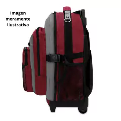 Imagen de MOCHILA CON RUEDAS - EVEREST - MEDIDAS CMS 50 X 3O - BORDÓ Y GRIS 28 LITROS