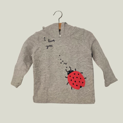 BUZO - CARTER'S - TALLE 18 MESES - GRIS MOTIVO MARIQUITA - comprar online