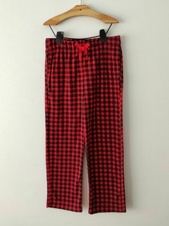 PANTALÓN - OLD NAVY - TALLE 6 A 7 AÑOS - POLAR CUADROS ROJO Y NEGRO