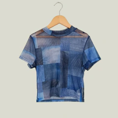 REMERA - COMO QUIERES - TALLE 13 AÑOS - A CUADROS AZUL