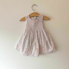 VESTIDO - MAGGIE & ZOE - TALLE 6 A 9 MESES - FLORES CON CONEJO CON BOMBACHUDO