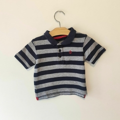 CHOMBA - PRIMARK - TALLE 6 A 9 MESES - RAYAS AZUL Y GRIS - tienda online
