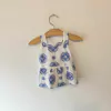 VESTIDO - JANIE AND JACK - TALLE 3 MESES - BLANCO CON MANDALAS AZUL