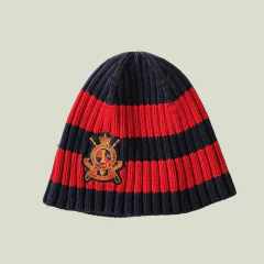 CONJUNTO - POLO RALPH LAUREN - TALLE 2 A 4 AÑOS - SET X2 (BUFANDA CMS 133 X 21 Y GORRO) RAYAS AZUL Y ROJO en internet