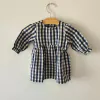 VESTIDO - CARTER'S - TALLE 3 MESES - A CUADROS AZUL ML