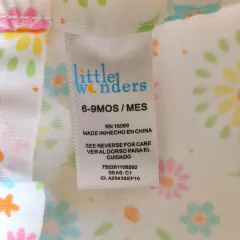 VESTIDO - LITTLE WONDERS - TALLE 6 A 9 MESES - BLANCO CON FLORES CON BOMBACHUDO en internet