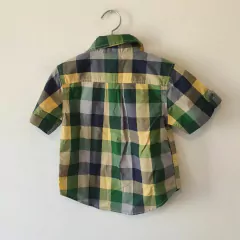 CAMISA - GAP - TALLE 18 A 24 MESES - A CUADROS VERDE Y GRIS MC - comprar online
