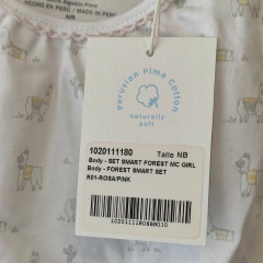 CONJUNTO - BABYCOTTONS - TALLE 0 MESES - SET X3 (GORRO, RANITA Y BODY MC) BLANCO MOTIVO LLAMAS - tienda online