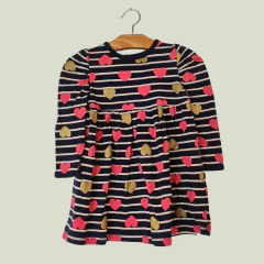 VESTIDO - GAP - TALLE 6 A 12 MESES - A RAYAS AZUL MOTIVO CORAZONES - comprar online