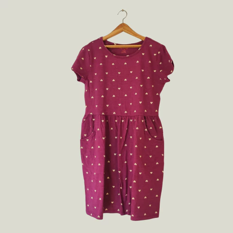 VESTIDO - CAT & JACK - TALLE 10 A 12 AÑOS - ROSA MOTIVO CORAZONES - comprar online
