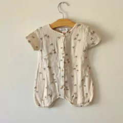 ENTERITO - ZARA - TALLE 3 A 6 MESES - BEIGE MOTIVO FLORES