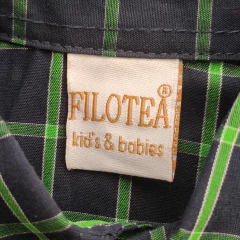 CAMISA - FILOTEA - TALLE 2 AÑOS - A CUADROS AZUL Y VERDE - PilchaGo
