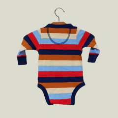 BODY - LITTLE AKIABARA - TALLE 3 MESES - A RAYAS AZUL, ROJO Y MARRÓN - comprar online