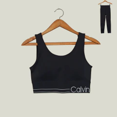 CONJUNTO - CALVIN KLEIN - TALLE S - SET X2 (TOP DEPORTIVO Y LEGGING) NEGRO