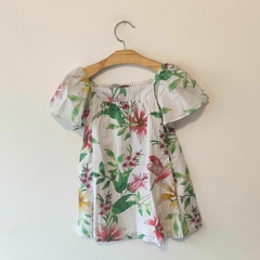 VESTIDO - GAP - TALLE 2 AÑOS - RAYAS Y FLORES