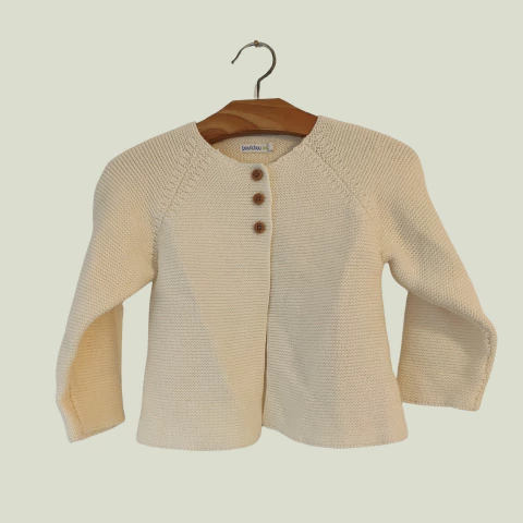 SAQUITO - BOUT'CHOU - TALLE 12 MESES - TEJIDO CREMA - comprar online