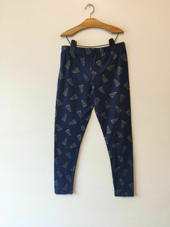 CALZA - OSHKOSH - TALLE 12 - AZUL CON MOTIVOS DORADOS