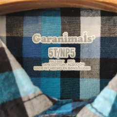 CAMISA - GARANIMALS - TALLE 5 AÑOS - A CUADROS AZUL Y BLANCO - PilchaGo