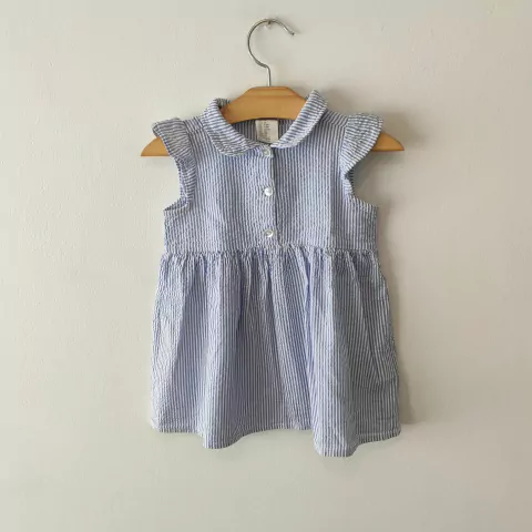 VESTIDO MC - H&M - TALLE 4 A 6 MESES - A RAYAS AZUL