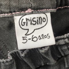 PANTALÓN JEAN - GRISINO - TALLE 5 A 6 AÑOS - NEGRO CON BORDADO EN BOLSILLO TRASERO MOTIVO ARCOIRIS - tienda online