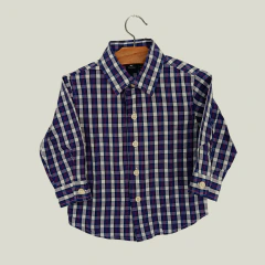 CAMISA - NAUTICA - TALLE 12 MESES - A CUADROS AZUL Y BLANCO