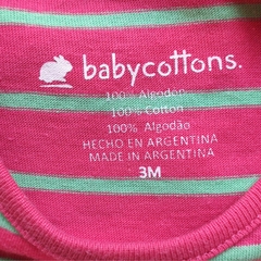 BODY - BABYCOTTONS - TALLE 3 MESES - RAYAS FUCSIA Y VERDE